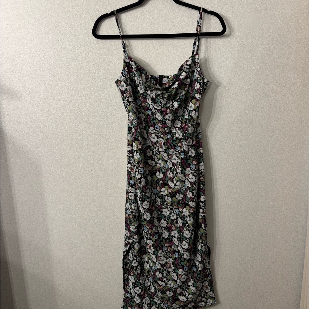Nasty Gal Black and White Spaghetti Strap Maxi Dress
